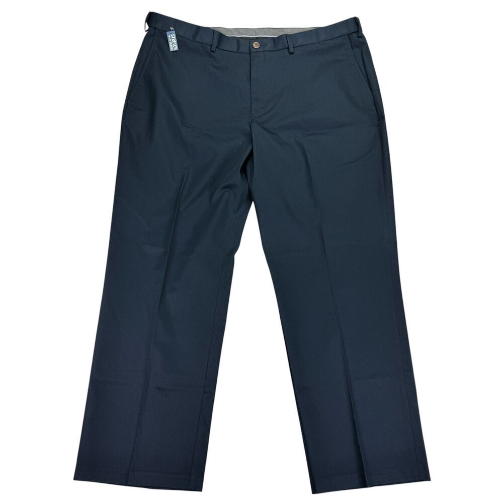 Haggar Mens Premium No Iron Classic Fit Stretch Dress Pants Dark Navy Blue 42x30